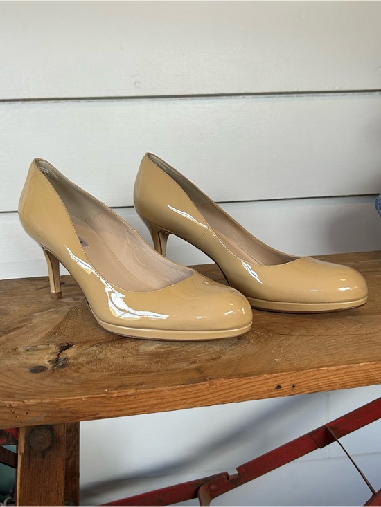 LK Bennett Shoes - L.K. Bennett Camel Patent Leather Sledge Pumps 40.5 (9.5)